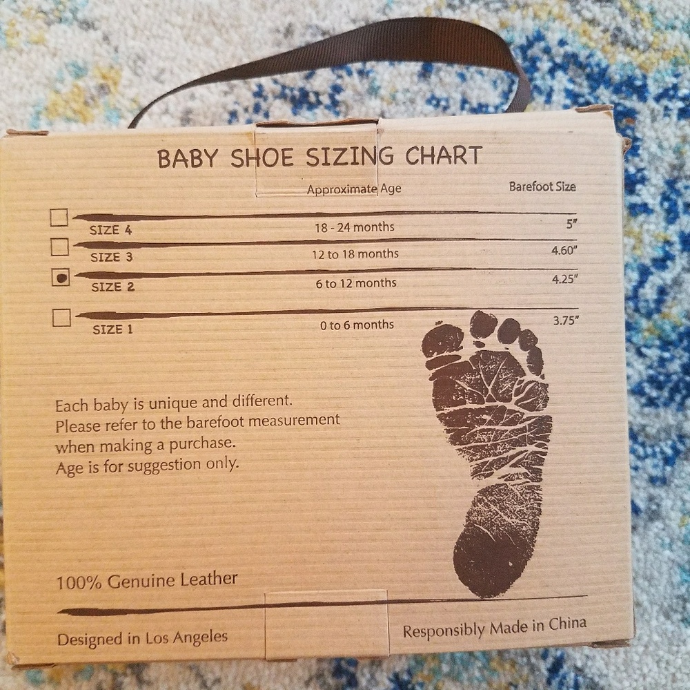 NWT First Steps Gold Leather Moccasins, size 2 - Picture 4 of 8